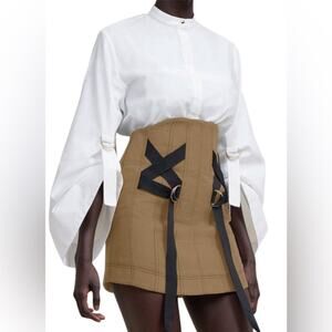 Acler Green Lace Up Green Mini Skirt Women's 4